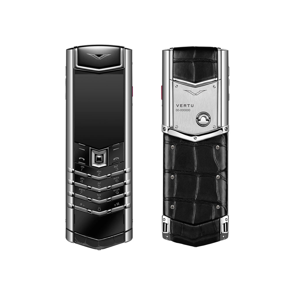 Signature S+ White Steel Alligator Skin – Basalt Black