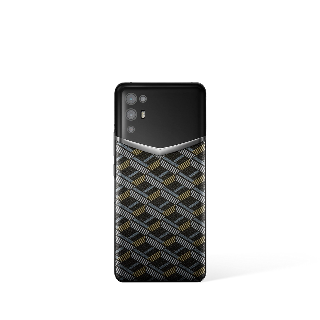 Ivertu Monogram Canvas Leather 5G Phone – Black Gold