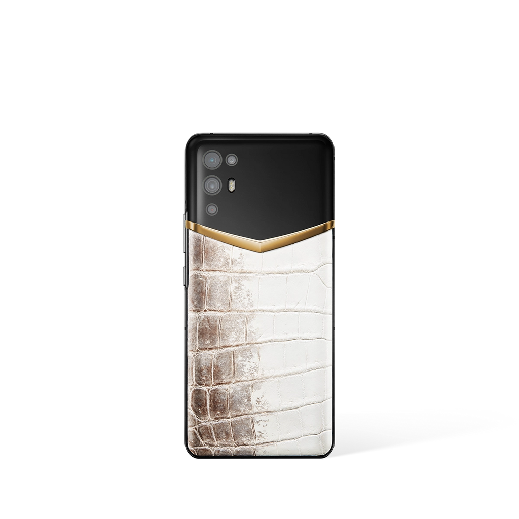 Ivertu 18K Gold Himalaya Alligator Skin 5G Phone
