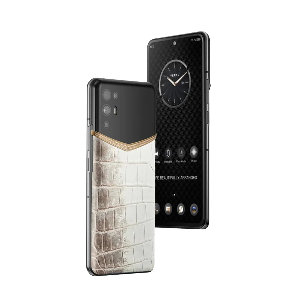 Ivertu 18K Gold Himalaya Alligator Skin 5G Phone