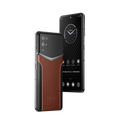 Ivertu Calfskin Stitching Phone – Brown & Black