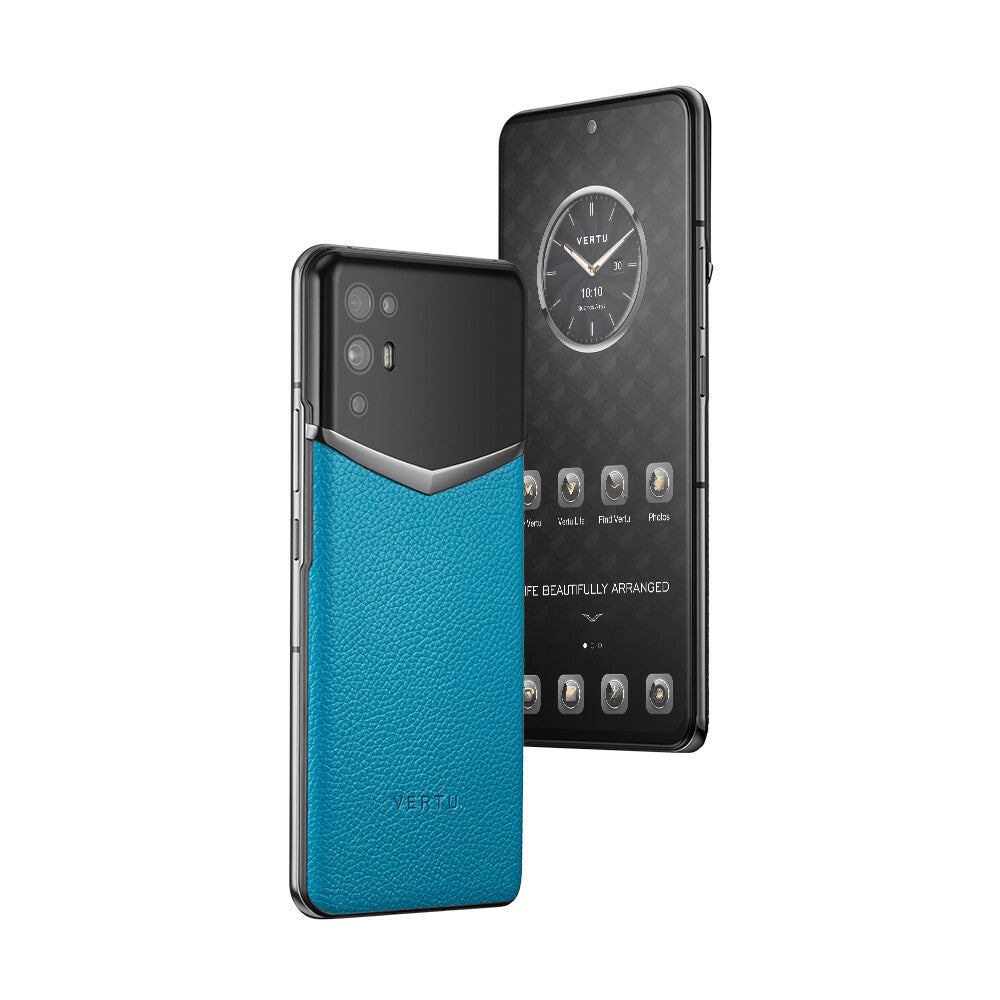 Ivertu Calfskin 5G Phone: Lake Blue Luxury