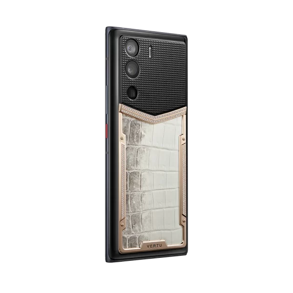 Metavertu 1 Curve Screen Himalaya Alligator Skin 18K Gold & Diamonds 5G Web3 Phone – Black