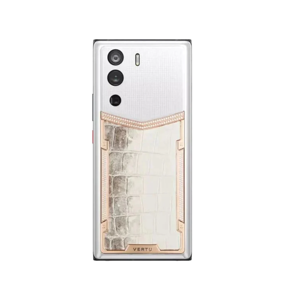 Metavertu 1 Curve Screen Himalaya Alligator Skin 18K Gold & Diamonds 5G Web3 Phone