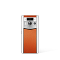 Metavertu 2 Max Screen White Calfskin Web3 AI Phone – Orange (Silver Case)