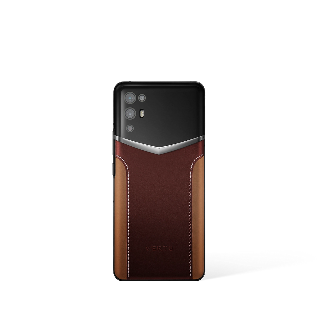 Ivertu Calfskin Stitching Phone – Red & Brown