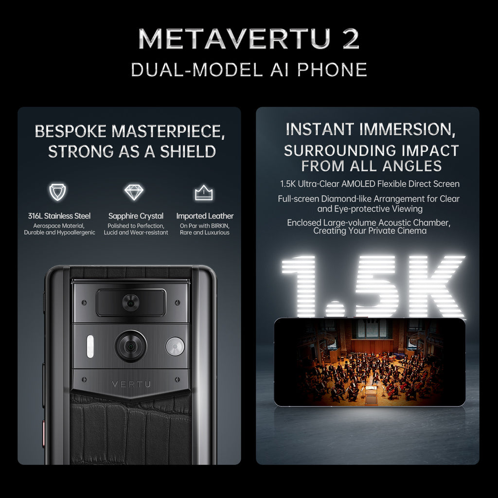 Metavertu 2 Max Screen White Alligator Skin Web3 AI Phone – blue (Silver Case)
