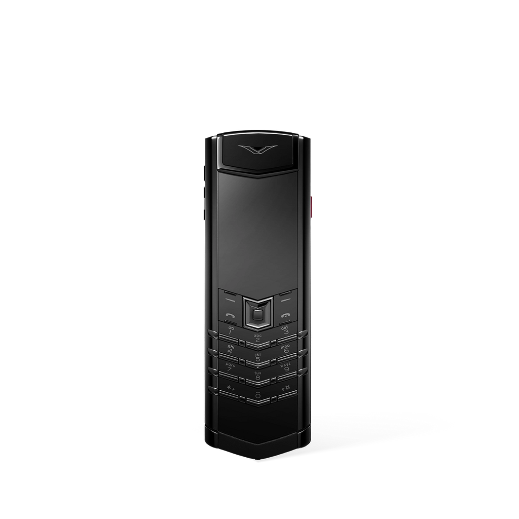 Vertu Signature S+ Black Steel Calfskin – Jade Black