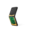 Quantum Flip Agate – Emerald green Gold Iron Black