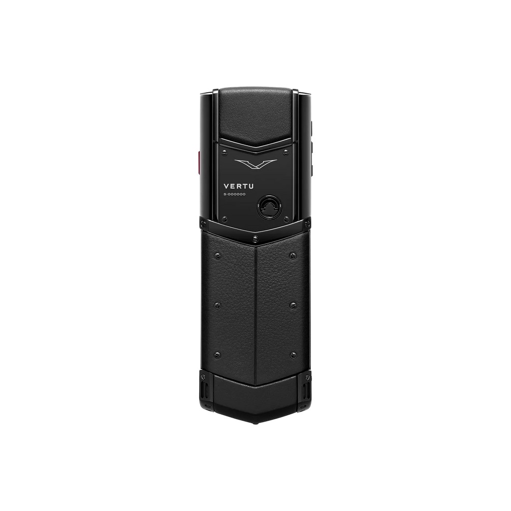 Vertu Signature S+ Black Steel Calfskin – Jade Black
