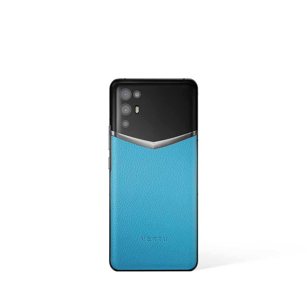 Ivertu Calfskin 5G Phone: Lake Blue Luxury