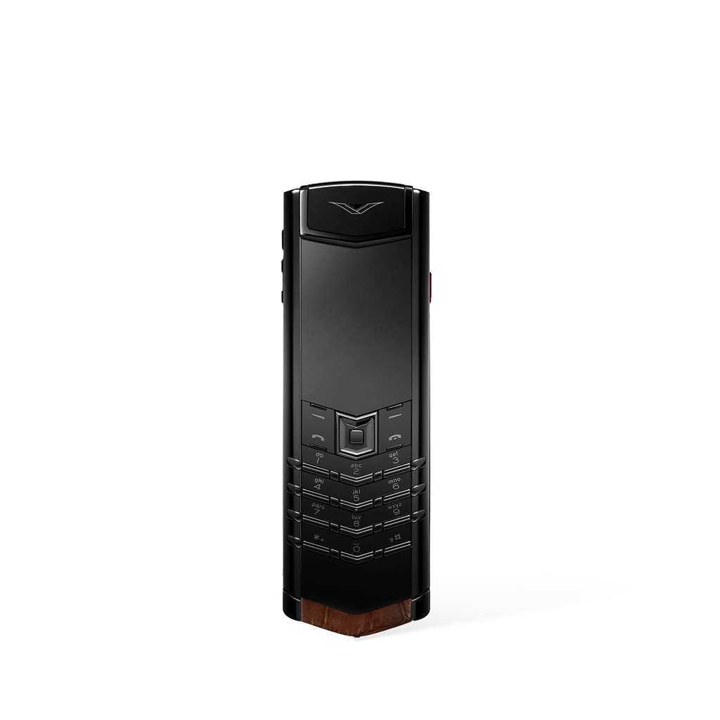 Signature S+ Black Steel Alligator Skin – Amber Brown