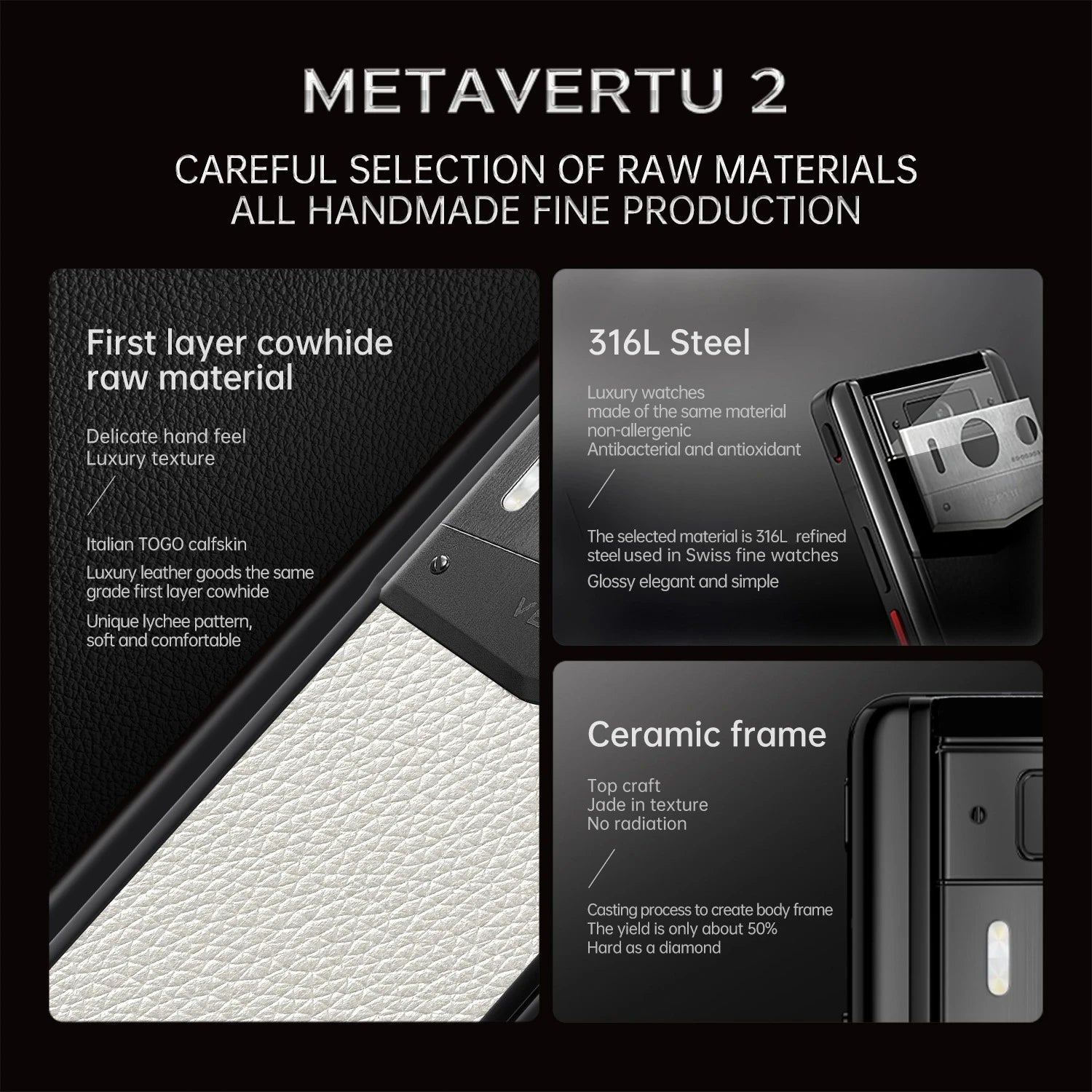 Metavertu Max Calfskin White Ceramic Frame