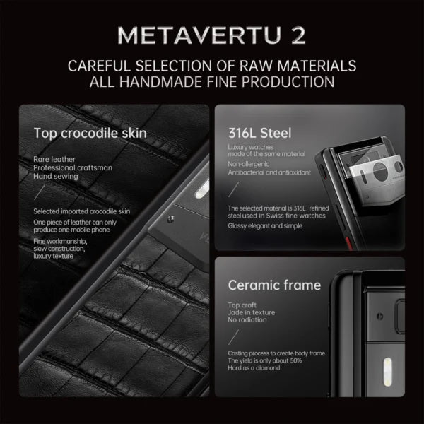 Metavertu Max Alligator Floral Engraved Gold Back