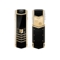 Signature V Diamond Alligator Skin Keypad Phone – Black